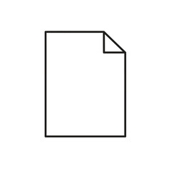 Simple document icon with folded corner on clean white background