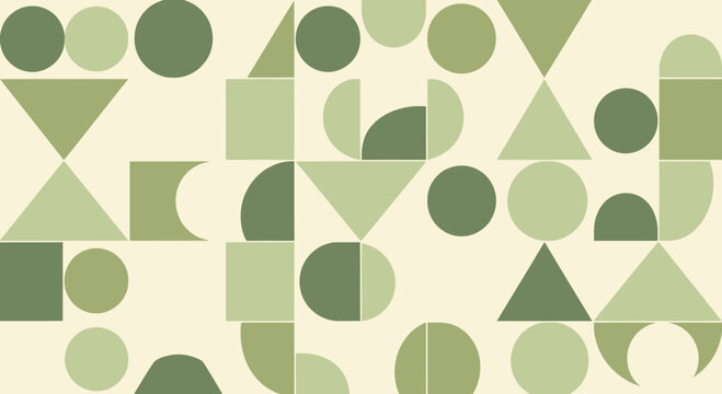 Abstract Geometric Pattern in Earthy Green Tones for Modern and Sustainable Designs