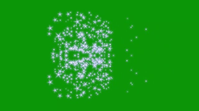 Magic glitter sparkle trail, pixie dust path, white glowing fairy sparkle line burst, magic dust, christmas stars isolated on a green screen, glitter stars particles background overlay. 4k animation