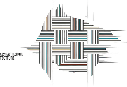 Abstract Geometric Pattern with Intersecting Lines and Stripes Creating a Woven Texture Effect