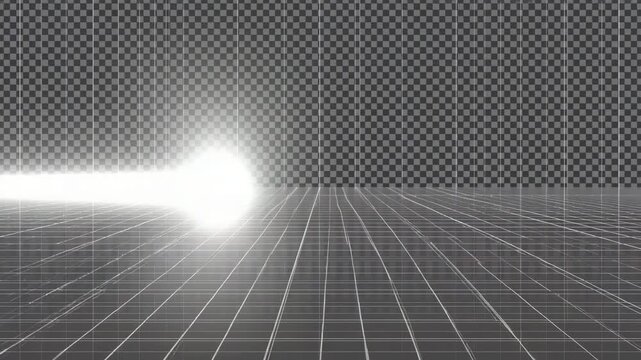 A scanning highlight moves diagonally across the grid The camera remains locked Subtle glow variation follows the scan Cinematic realism