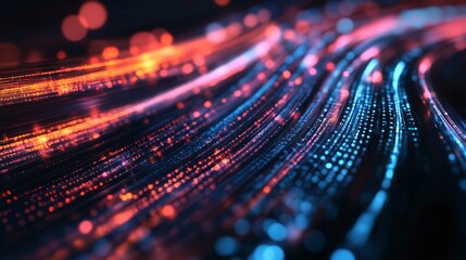 Swirls of information move through optical fiber networks to create pathways for digital communication in a data superhighway setting