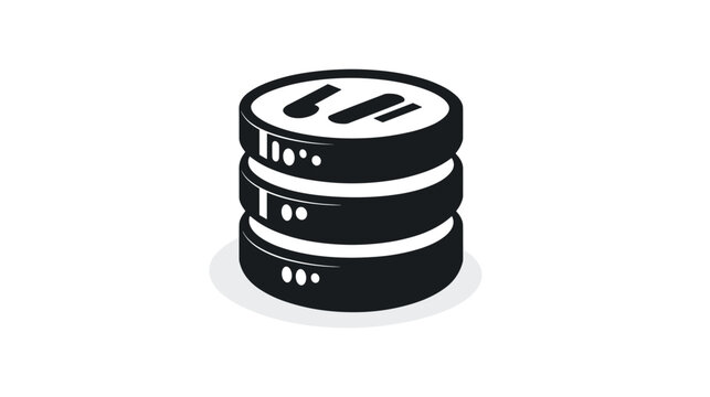 Database Server Icon Black and White.