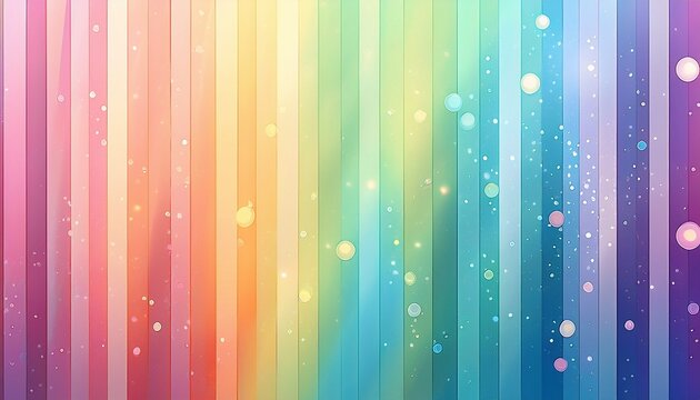 soft pastel rainbow stripes with subtle bubbles and glow color - Powered by Adobe