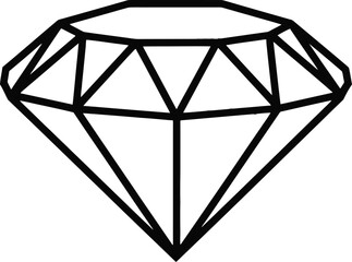 Simple black outline of a diamond on white background