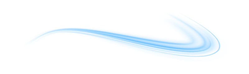 Neon blue laser speed lines form futuristic wave motion along a city road with flowing traffic. Light dynamic trail energy swirl follows glowing lines. Futuristic vector illustration PNG. © MEDUZA