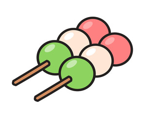 三色団子（花見だんご）のイラスト