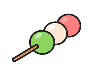 三色団子（花見だんご）のイラスト