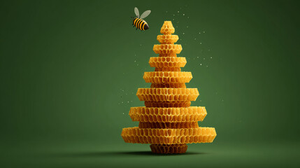 bee with honey tree