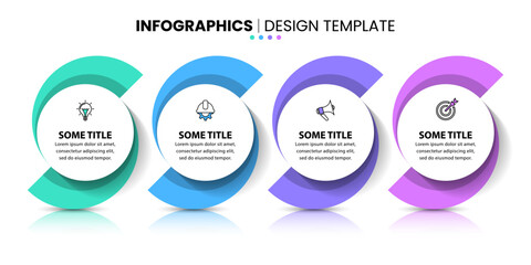 Infographic template. 4 abstract circles with icons
