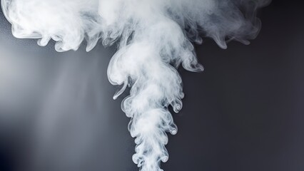 Ethereal trails of white smoke against a subtle gray backdrop creating abstract art