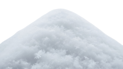 Snowy mountain peak PNG isolated on transparent background, winter landscape element for graphic design and compositing projects