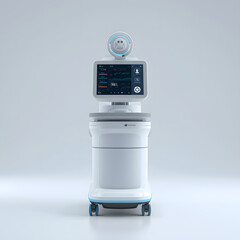 Digital blood pressure monitor on white background