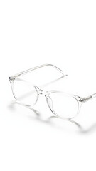 Modern Clear Eyeglasses Fashion Accessory Isolated on White Background