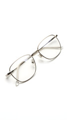 Stylish Thin Metal Frame Eyeglasses for Vision Correction and Fashion Accessory on White Background