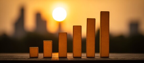 Business Graph at Sunset.