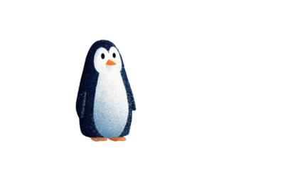 Title: Cute cartoon penguin illustration standing on white background