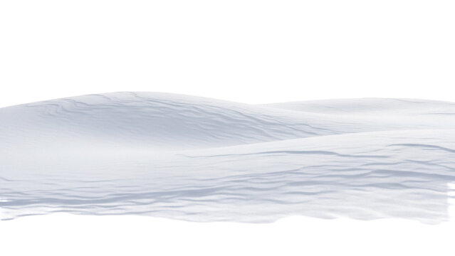 Snowdrift PNG isolated on transparent background, winter landscape element for seasonal designs and holiday projects, snow hill