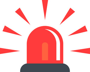 Alert light icon in flat style.