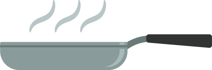 Illustration of a frying pan with steam.