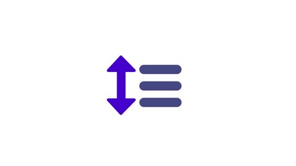 Vertical arrows next to three horizontal lines indicate a feature for reordering items or sorting a list by specific criteria