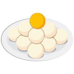 tsukimi dango, traditional food vector.