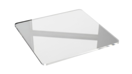 Clear acrylic sheet isolated PNG on transparent background, perspex glass plexiglass panel for display and protection