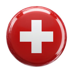 Obraz premium switzerland flag button