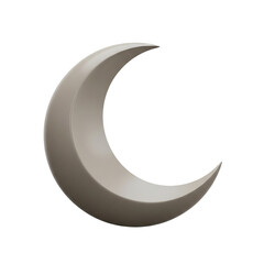 Crescent moon shape isolated on a no background, serene and simple