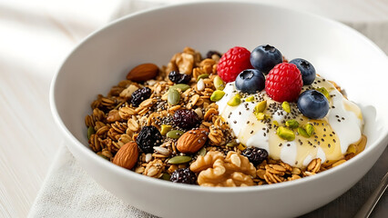 Granola Bowl with Yogurt and Berries