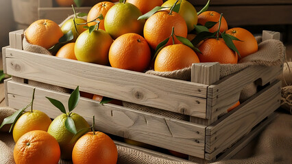 Fruits on Wooden Crate Assortment