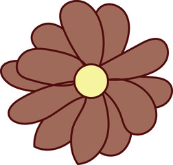 Hand Drawn Colorful Flower and Leaf Vector Illustration