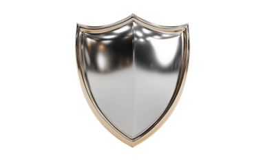 Glossy protective shield with polished surface designed for security, defense, and professional visual projects isolated on transparent background PNG