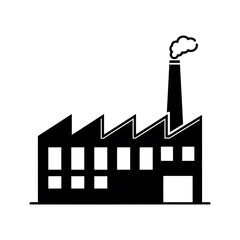 Industrial Factory Building Icon - Manufacturing & Production Symbol