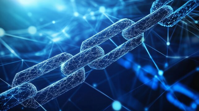 Blockchain Compliance Network builds a digital bridge using interlinked blockchain blocks in a virtual space