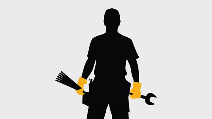 Worker with tools in hand for maintenance and repair tasks
