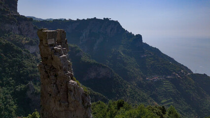 Sentiero degli Dei, Italy, aerial drone view