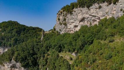 Naklejka premium Sentiero degli Dei, Italy, aerial drone view