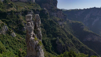 Sentiero degli Dei, Italy, aerial drone view
