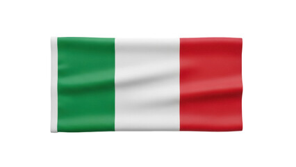 Obraz premium Waving Italian flag PNG isolated on transparent background, national symbol of Italy for graphic design and patriotic projects