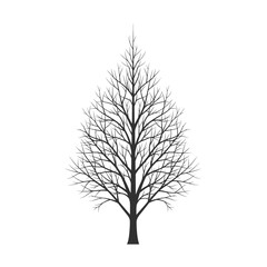 Obraz premium Bare Tree Silhouette Vector Illustration - Winter Season Concept