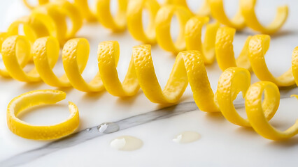 Yellow Spiral Peels on Marble
