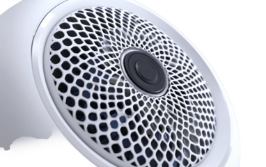 Modern speaker with visible sound grill pattern designed for audio, music, and professional electronics visual projects isolated on transparent background PNG