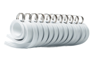 Professional spiral calendar with detailed page textures crafted for organizational tools, business branding, and creative media isolated on transparent background PNG