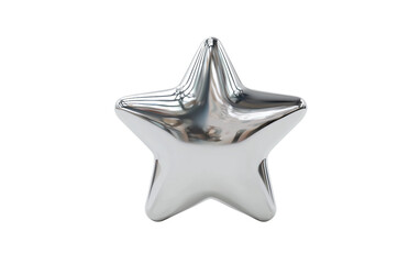 Fototapeta premium Polished metallic star with reflective shine designed for decoration, branding, and professional visual projects isolated on transparent background PNG