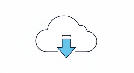 Cloud download icon symbolizing data transfer and storage.