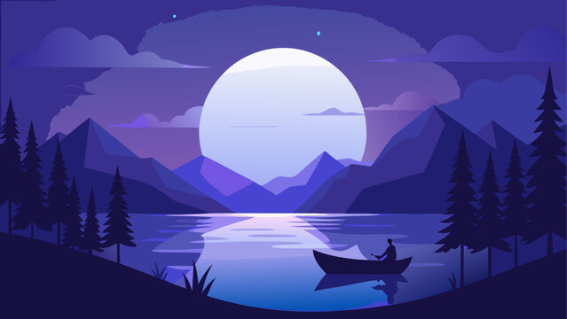 Moonlit lake