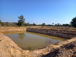 The reserve water source in the farmer's farm.