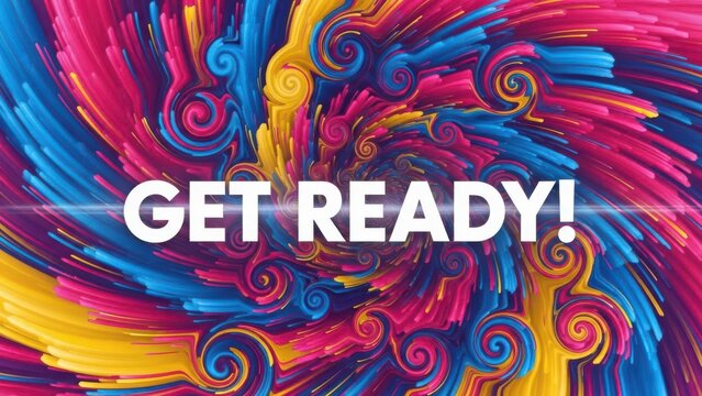 Get ready vibrant abstract background with colorful swirling paint effect - Powered by Adobe