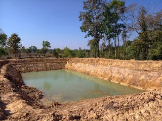 The reserve water source in the farmer's farm.